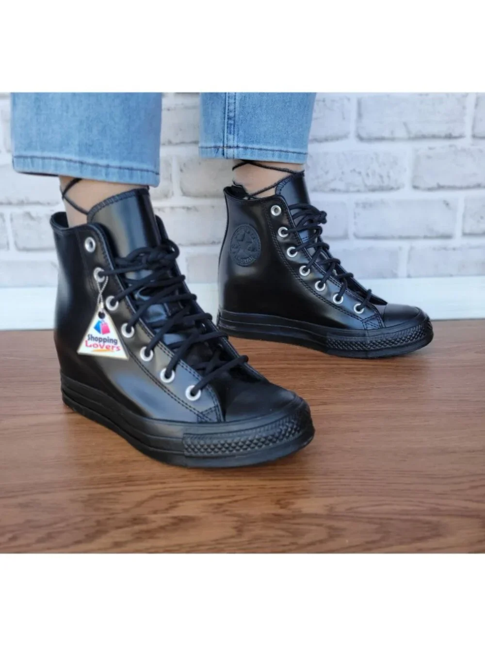✨Converse Chuck Taylor All Star Wedge Leather Sz 9.5 Women Shoes Sneaker A12827C